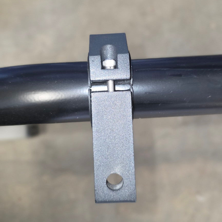 HMOR bolt-on round tube accessory mount showing 3/8-inch compatible accessory mounting hole