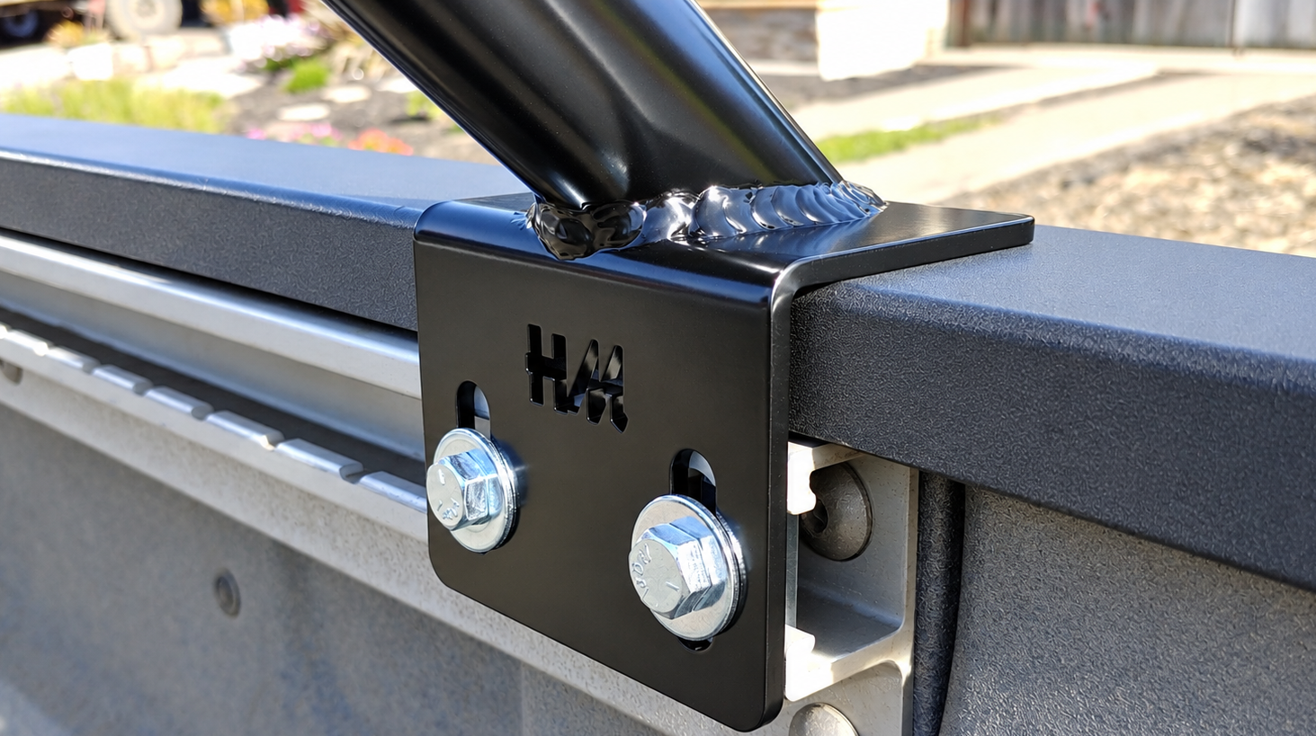 HMOR Nissan Titan Utili-track mounting close-up