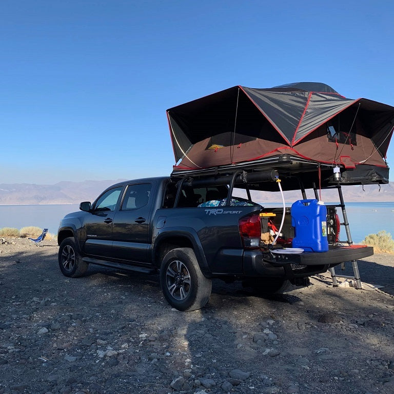 Tacoma Bed Bars 17 Inch 05-21 Pair with Roof Top Tent (RTT) Bare Steel Heavy Metal Off-Road