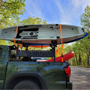 Toyota Tacoma Bed Bars 21 Inch Pair with Kayaks and Mounting Plates Heavy Metal Off-Road