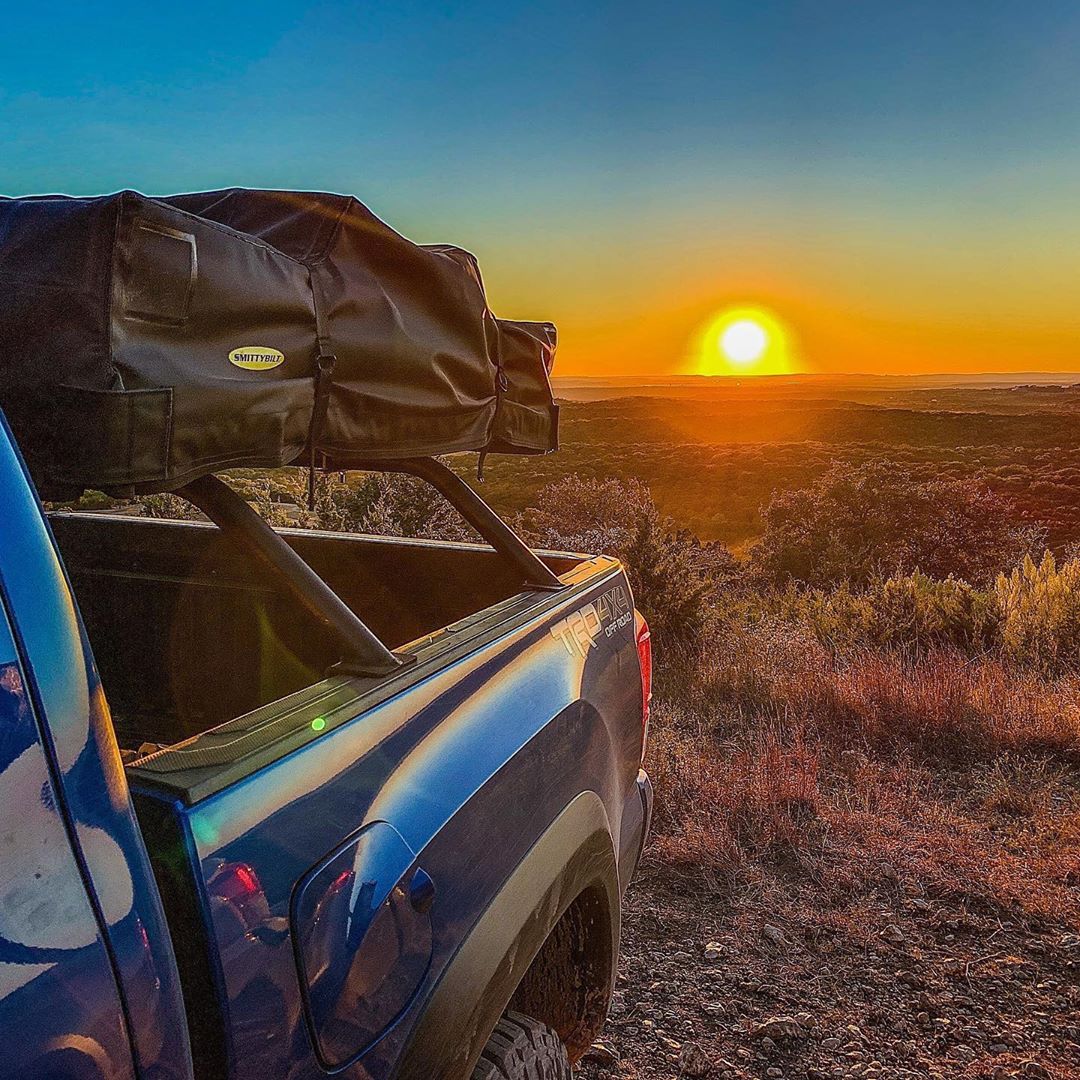 Tacoma Bed Bars 9 Inch 05-21 Pair with Roof Top Tent (RTT) Bare Steel Heavy Metal Off-Road