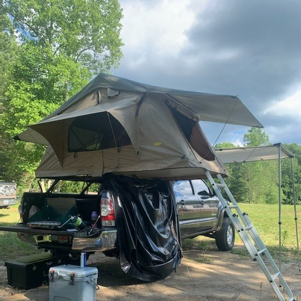 Tacoma Bed Bars 9 Inch 05-21 Pair with Roof Top Tent (RTT) Bare Steel Heavy Metal Off-Road